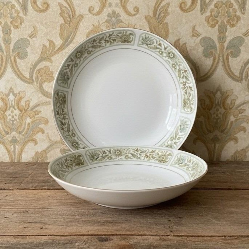 Fine China Of Japan "Florence" Soup Bowls, Set of 2, Vintage Floral Dinnerware